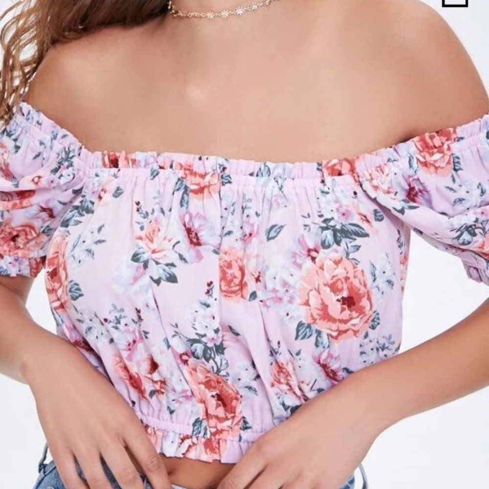 Crop off the shoulder top